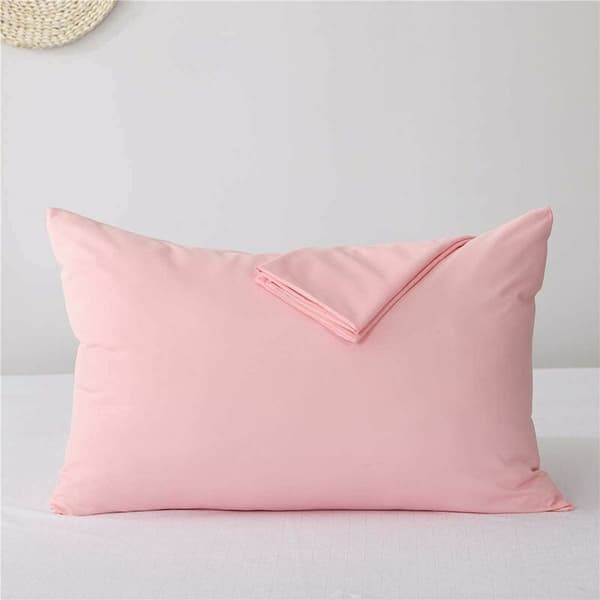 Örngott 50x70 Rosa - Set med 2 rektangulära örngott i borstad mikrofiber med kuvertstängning