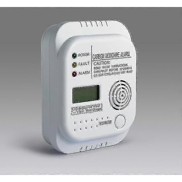 Kolmonoxidvarnare, Batteridriven, Gasdetektor med Display och Temperaturmätare