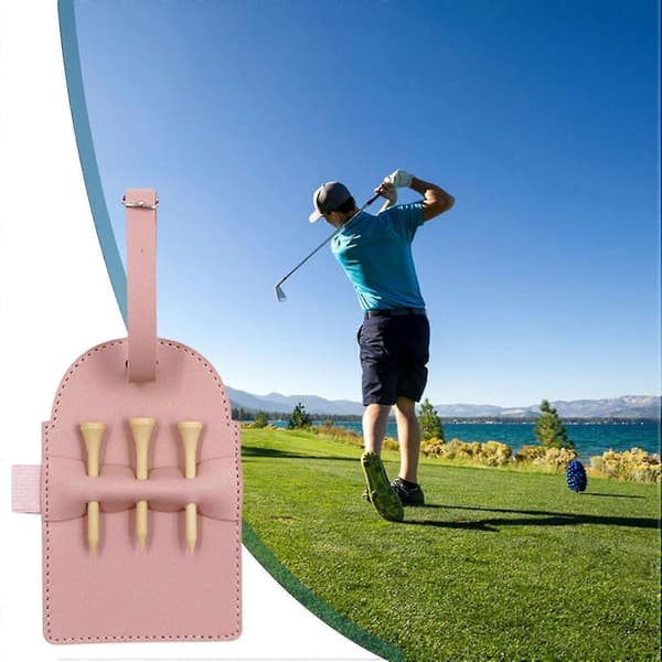 Golf Tee Hållare Stor Kapacitet Vattentät Slitstark Portabel Konstläder Organizer Väska Golf Te Orange