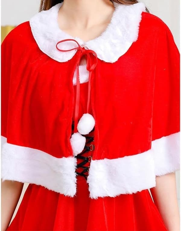 Jul Sammet Sjal Kappa Fru Tomtemor Kappa Halloween Kostym Kids Shawl