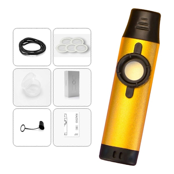 Professionel Kazoo Aluminium Legering Kazoo Træblæserinstrument Musikinstrument GuanGuan Gold