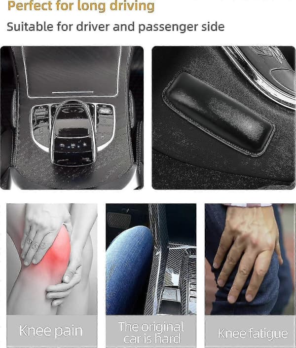 2 st Mjuka Bil Centerkonsol Knä Ben Armbåge Kudde, Universal Pu Läder Bil Armstöd Kudde Bil Knä Kudde Armbåge Kudde