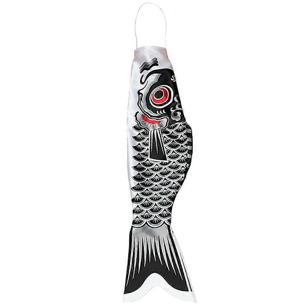 55cm Japansk Nobori Koinobori Karpe Streamer Vindpose Fisk Flag Drage Hjemmeindretning JIKAIX Black