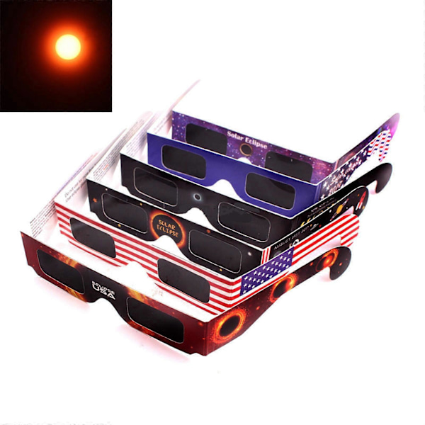 Total Solar Eclipse 2024 Glasögon - Set om 6 - Säker Astronomisk Visning