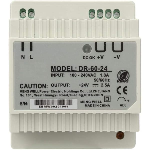 DR-60-24 60W 24V Enkelt DIN-skinne AC/DC-strømforsyning