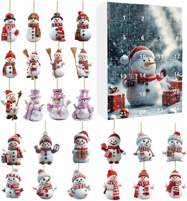 Adventskalender 24 dagar julnedräkningskalender 2D jul för barn och vuxna inredning