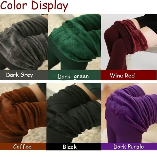 Kaffe Dame Solid Vinter Varme Fleeceforede Termiske Leggings