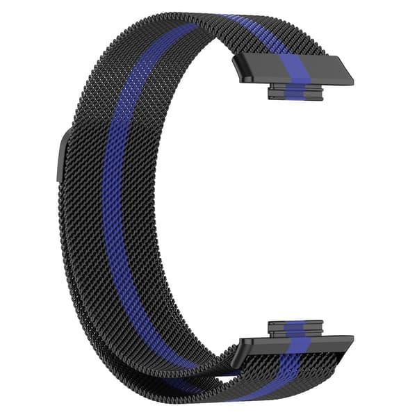 For Huawei Watch Fit 2 rustfritt stål klokkereim Black Blue