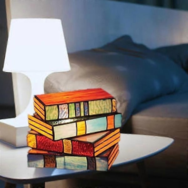 Stue Soverom Farget Glass Stablet Boklampe Resin Skrivebordslampe Romdekorasjon