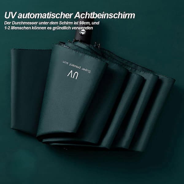 Vindtätt paraply, reseparaply, kompakt hopfällbart omvänt paraply Dark green