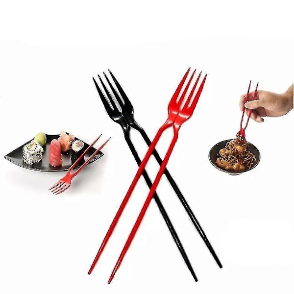 Gaffel-Pinde i Ét, Chork 24-pak Gaffel-Pinde Combo - youanan Red forked chopsticksB 1pair