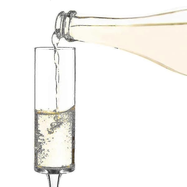 Sett med 6 krystall champagneglass