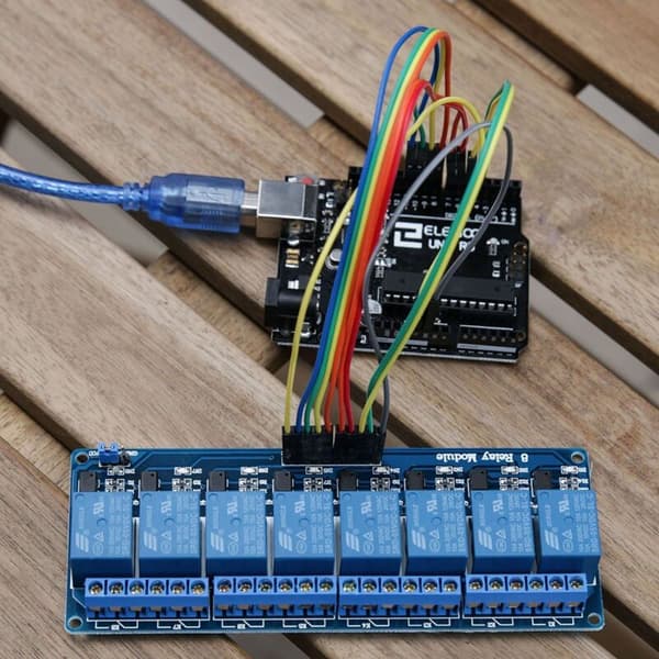 5V DC 8-kanals relæmodul med optokobler til Mega 1280 DSP Arm PIC AVR STM32 Raspberry Pi