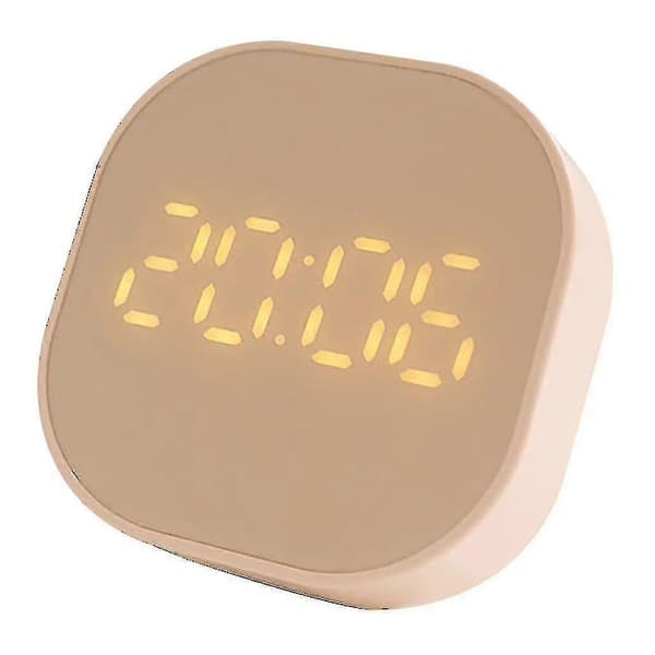 Firkantet Liten Vekkerklokke Lysende Stille LED Multifunksjonell Digital Klokke Lys Pink