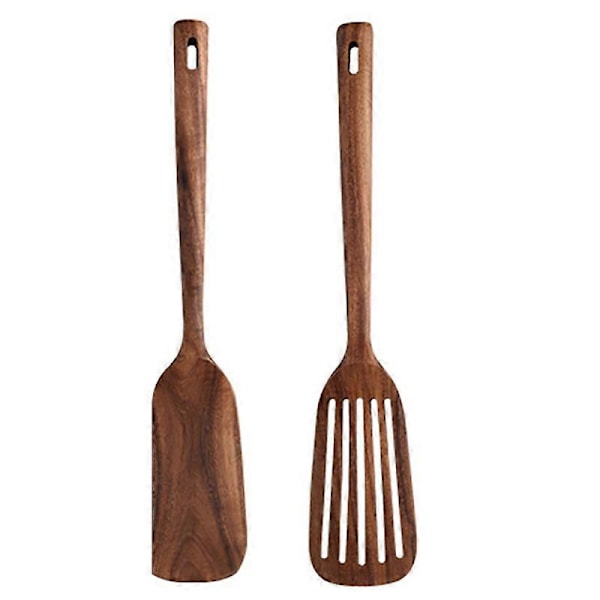Köksredskap i trä, 2 st Träslevar och stekspade för matlagning, eleganta, köksredskap för Ho
