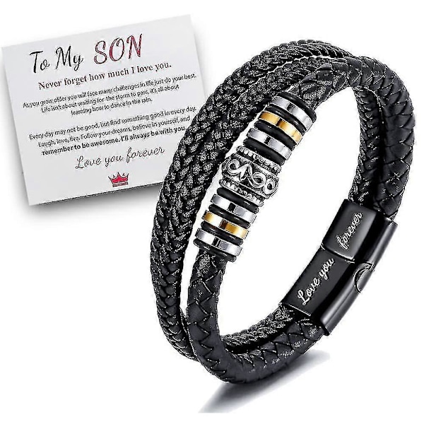 Modejusterbart Armbånd til Mænd - Kærlighed til dig for evigt til min søn - Gave A