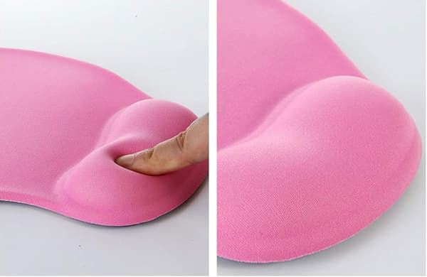 Musematte med Gel, Musematte med Håndleddstøtte - Med Praktisk Gel Håndleddstøtte - Sklisikker Gummibase, Ergonomisk Pink