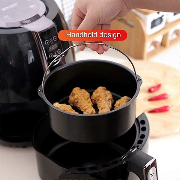 Kaktunna Airfryer Tillbehör Air Frying Pan Fryer Brödbakningskorg 6 Inch