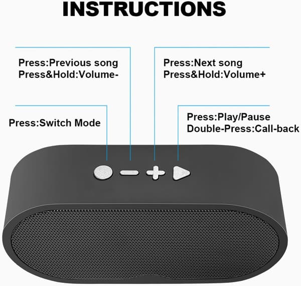 Bluetooth-högtalare, portabla trådlösa högtalare Bluetooth 5.3-högtalare med 3D Stereo HiFi-bas, 1200mAh batteri, 15 timmars speltid, stöder Bluetooth