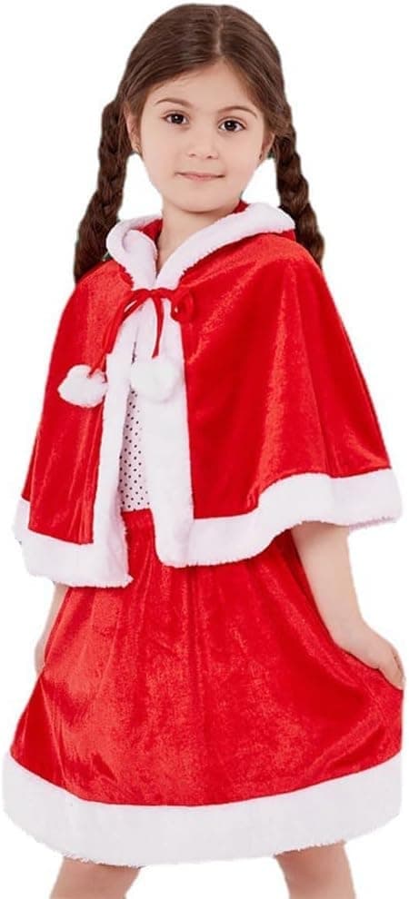 Jul Sammet Sjal Kappa Fru Tomtemor Kappa Halloween Kostym Kids Shawl