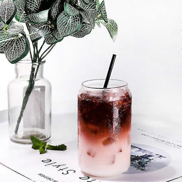 4-pack Burkformade Glas Trendiga Vatten Mjölk Enkla Koppar Ölglas Shake Glas Dessertkopp Cola Mugg, 4