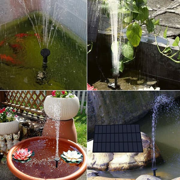 Solfontänpump, 9V, 1.8W, 165 l/h, PET solpanel, bevattningskit för fontän, damm, pool, trädgård