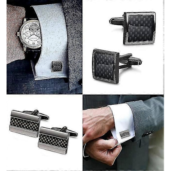 6 par Bryllup Business Klassiske Manchetknapper Til Mænd Unikt Manchetknapsæt Herre Yo