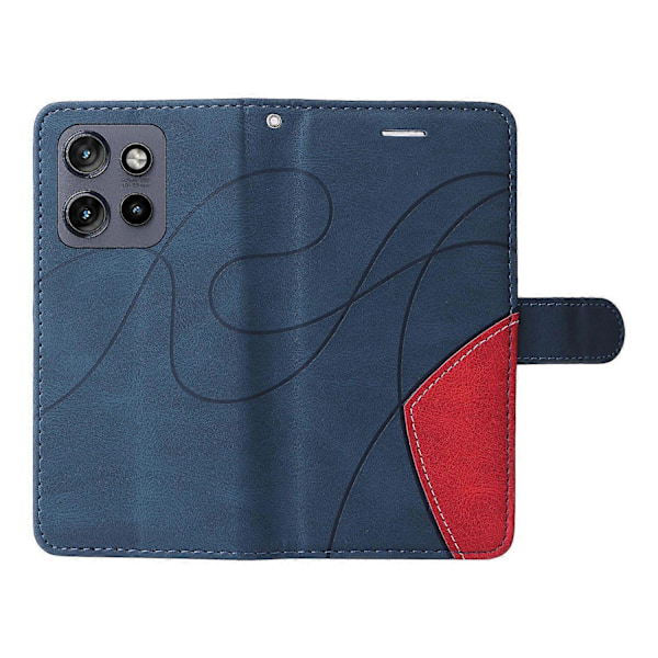 KT Læder Serie-1 Til Motorola Edge 50 Neo 5G Læderetui Farvesammensætning Telefon Cover Wallet Stativ Multicolor Style B