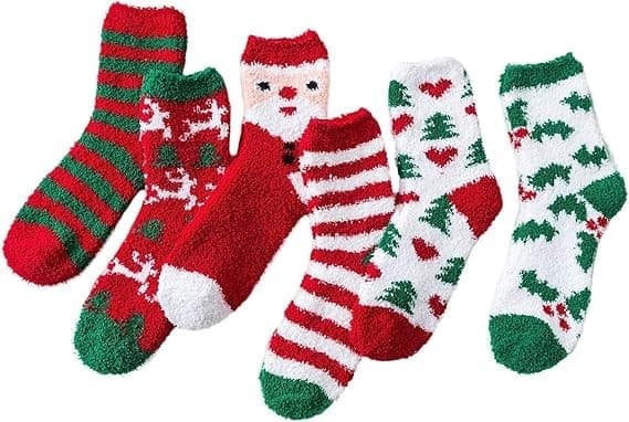 Luddiga, fluffiga, mysiga, varma, supermjuka mikrofiberstrumpor för kvinnor - Perfekta husstrumpor till jul