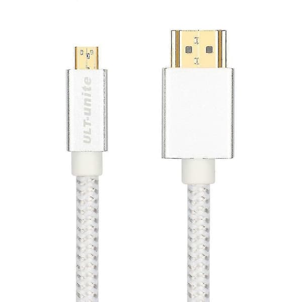 3m Micro HDMI til HDMI 2.0 Han til Han Kabel 4K 60HZ til Mobiltelefon Digitalkamera PC Projektor Silver Style B