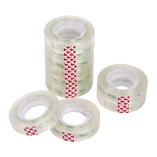 12 rullar transparent kontorstejp, 18 mm x 26 m, transparent kontorstejp liten tejp blomtejp