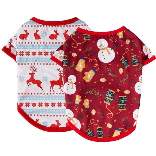 Hund julskjorta 2-pack jul husdjursskjorta style4813