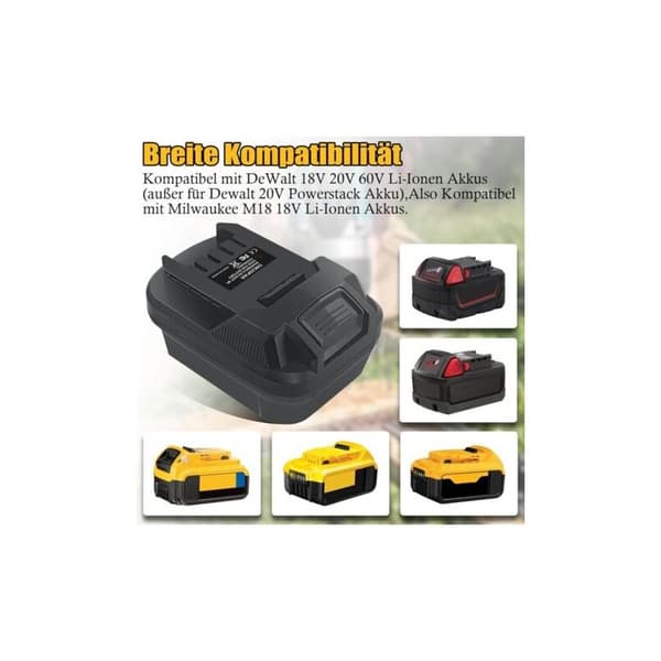 Batteriadapter til Milwaukee 18V M18 batterier til Parkside elværktøj, batteriadapter til Dewalt 20V batterier til Parkside værktøj