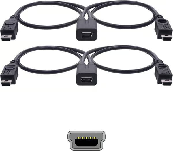 2025 Nyeste model til Garmin USB-splitteradapterkabel - Biloplader-splitter Mini USB-hun til dobbelt Mini USB-han-port Dashcam Radardetektor