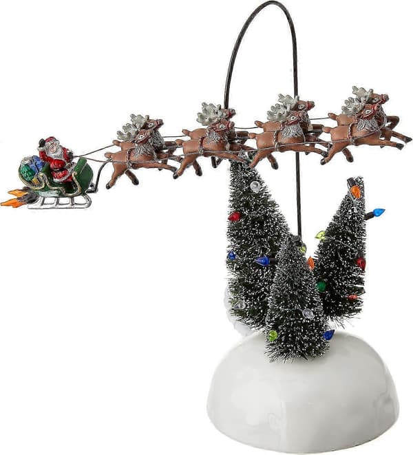 Christmas Vacation Village Animert Brennende Sledepynt Figur