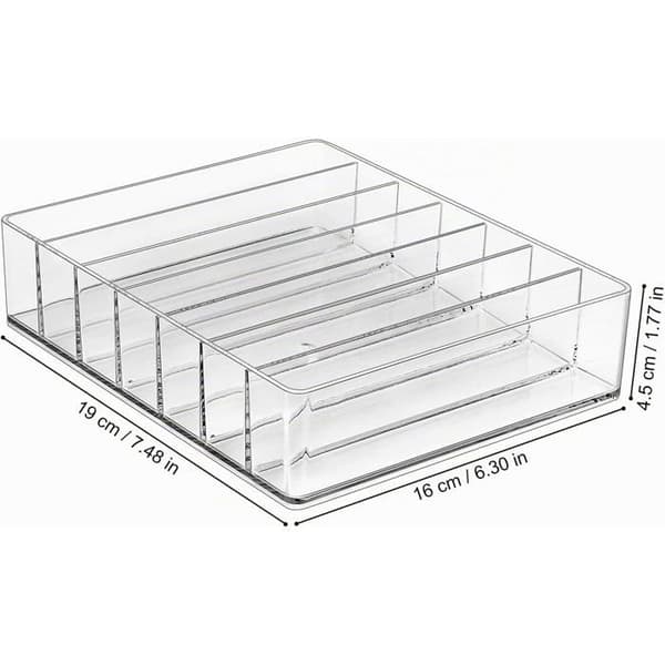 Makeup Organizer - 1 Stykke - Klar Plastik - 7 Opbevaringsrum - Til Toiletbord og Badeværelse