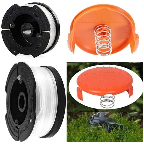8-enhets 9,15 m nylon/polyamid 1,65 mm trimmertrådspole kompatibel med Black & Decker A6481 A6485 AF-100