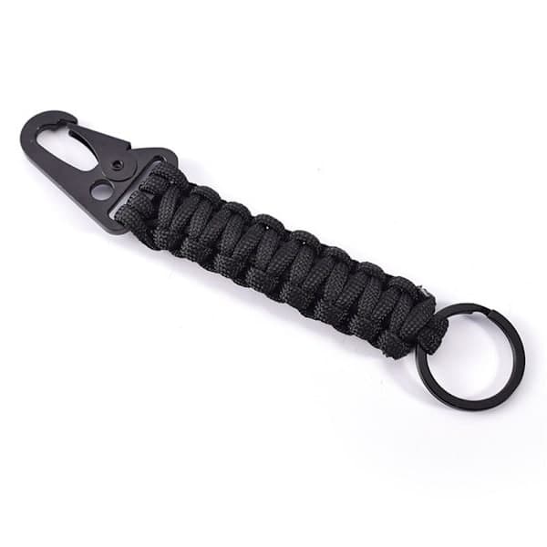 Nyckelring Paracord karbinhake souvenir bergsklättring - hög kvalitet Svart+Orange