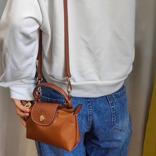 Udskiftelig crossbody taskerem skulderrem PU læder taskerem håndtaskerem justerbar udskiftelig taskerem cognac farve cognac color