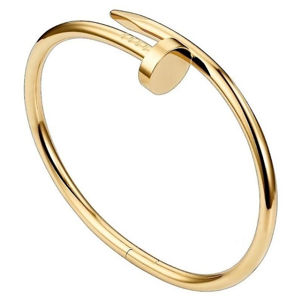 Rustfritt stål moteriktig naglehode armbånd, glatt overflatedesign Gold Smooth surface