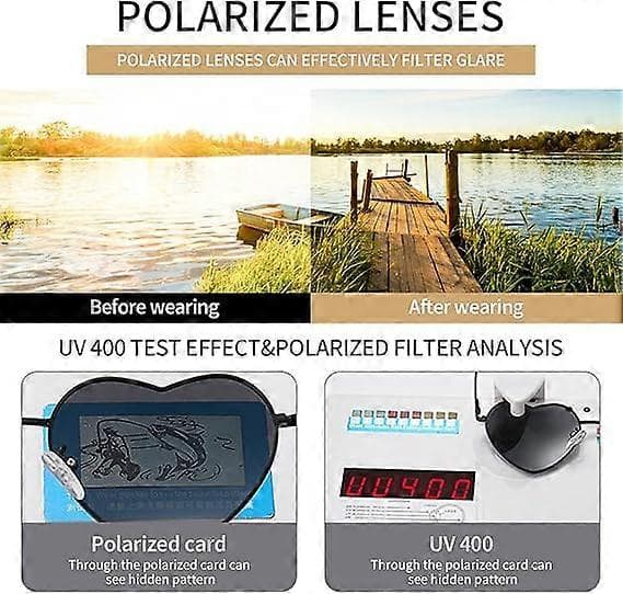 Hjerte Solbriller Kvinder Polariserede Metalramme Trendy Søde Hjerteformede Solbriller UV400 Beskyttelse Blue