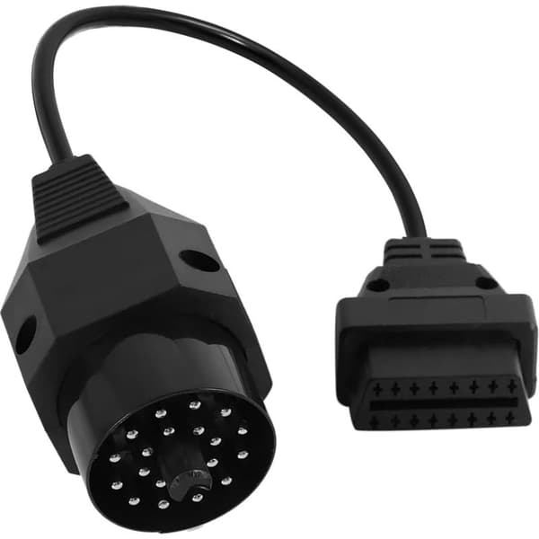 OBD-adapterkabel, 20-pin rund hann til 16-pin hunn OBD2-kontakt, kontakt for 20-pin OBDII diagnostisk skanner for BMW E36 E38 E39 E46 E53