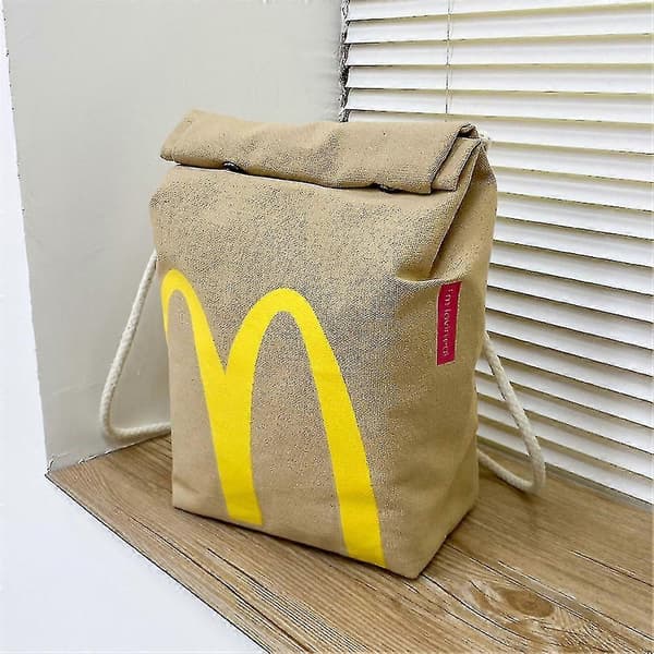Presentera Mcdonalds Tryckt Ryggsäck/Messenger Sida Väska Presentera Stor Kapacitet Fick Axelväska B
