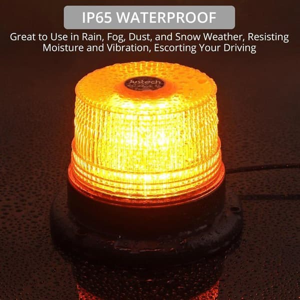 40W Orange LED Roterende Blinkfyr - 1 Enhed - Aluminium og ABS - 7 Blinktilstande - 12V/24V Køretøjer - 12,7cm