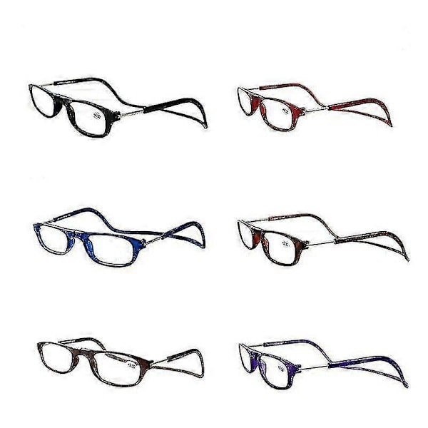 1.0~ 4.0 Hengende Magnetiske Lesebriller Front Snap Click Connect Nakke-Yvan Leopard 4.0 strength