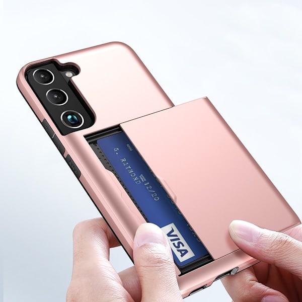 Samsung Galaxy S22 Plus Hybrid Skal Med Kortfack Roséguld