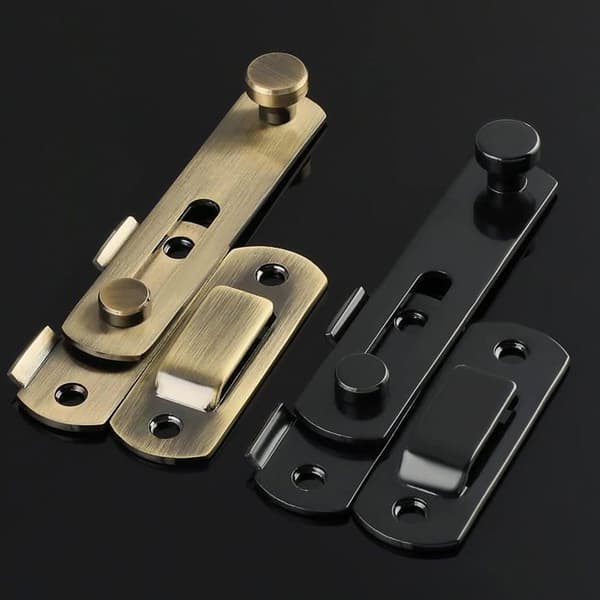 Mat sort vippespænde - 1 stk. - 2,5 mm rustfrit stål - Robust sikkerhed til døre og porte