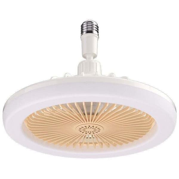 Loftventilator med lys og fjernbetjening, E27A LED loftventilator, variabel hastighed, 30W lydløse loftventilatorer med integreret vægventilator til timer