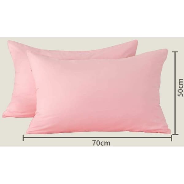 Örngott 50x70 Rosa - Set med 2 rektangulära örngott i borstad mikrofiber med kuvertstängning