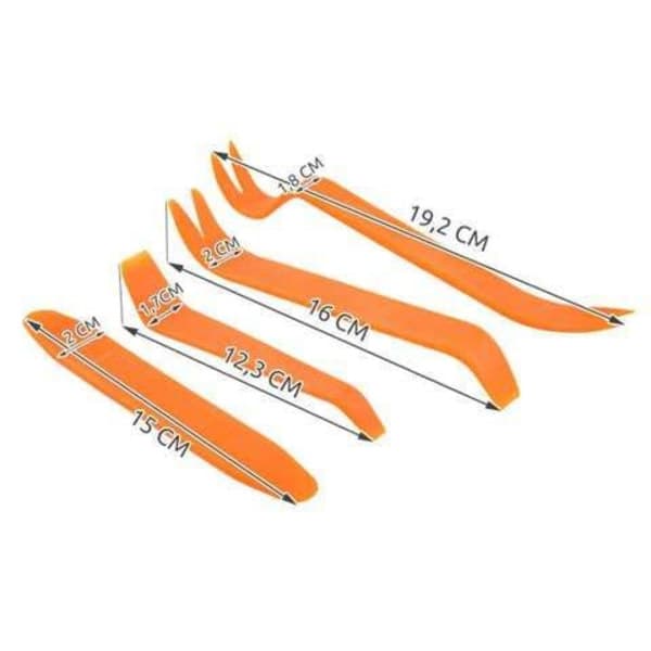 4-pak - Bilpanelafmonteringsværktøj - Orange